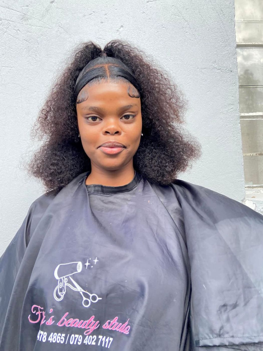 Textured curls wig styling